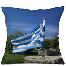 The Flag Of Greece. Greek Flag Pillows 64727994