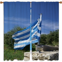 The Flag Of Greece. Greek Flag Window Curtains 64727994