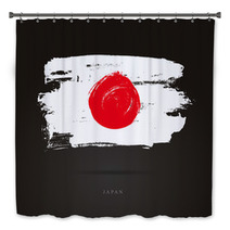 The Flag Of Japan Brush Strokes Bath Decor 173626923
