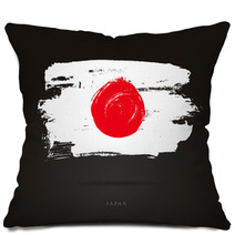 The Flag Of Japan Brush Strokes Pillows 173626923