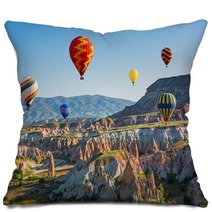 The Great Tourist Attraction Of Cappadocia Balloon Flight Turkey Pillows 126986425