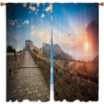The Great Wall With Sunset Glow Window Curtains 50026545