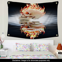 The Human Skull Burning In The Fire. Wall Art 57254423