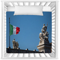The Italian Flag Waving At The Altar Of The Fatherland In Roma-I Nursery Decor 64764932
