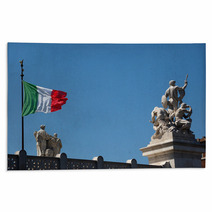 The Italian Flag Waving At The Altar Of The Fatherland In Roma-I Rugs 64764932