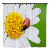 The Ladybird Creeps On A Camomile Flower Bath Decor 53069423