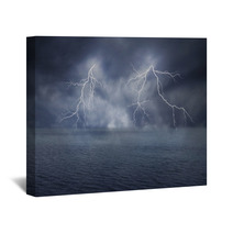 The Lightning On The Ocean Wall Art 64919830