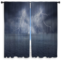 The Lightning On The Ocean Window Curtains 64919830