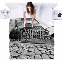 The Majestic Coliseum, Rome, Italy. Blankets 49412572