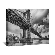 The Manhattan Bridge New York City Awesome Wideangle Upward Vi Wall Art 57021622