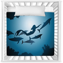 The Mermaid And Dolphins Nursery Decor 39743414