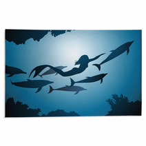 The Mermaid And Dolphins Rugs 39743414