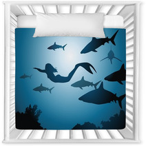 The Mermaid And Sharks Nursery Decor 39737260