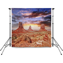 The Monument Valley With Beautiful Sky. Backdrops 53905694