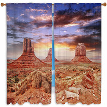 The Monument Valley With Beautiful Sky. Window Curtains 53905694