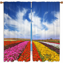 The Multi-colored Flower Fields Window Curtains 58023139