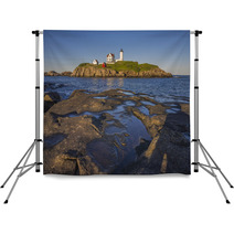 The Nubble Lighthouse At Sunset In York, Maine Backdrops 66495040