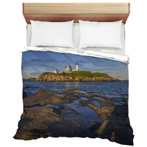 The Nubble Lighthouse At Sunset In York, Maine Bedding 66495040