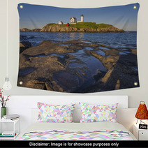The Nubble Lighthouse At Sunset In York, Maine Wall Art 66495040