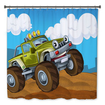 The Off Road Cartoon Car - Illustration For The Children Bath Decor 46505263