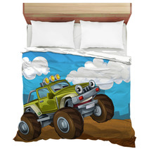 The Off Road Cartoon Car - Illustration For The Children Bedding 46505263
