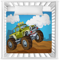The Off Road Cartoon Car - Illustration For The Children Nursery Decor 46505263