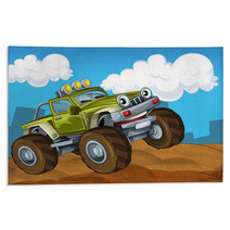The Off Road Cartoon Car - Illustration For The Children Rugs 46505263