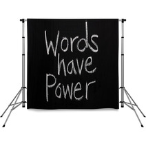 The Phrase Words Have Power  On A Blackboard Backdrops 66353748
