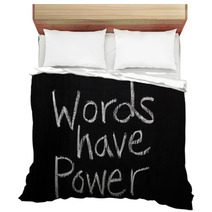 The Phrase Words Have Power  On A Blackboard Bedding 66353748