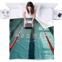 The Swimming Pool With Blue Water Blankets 72117506