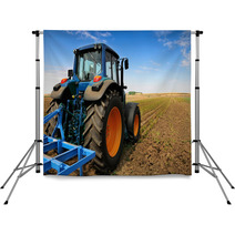 The Tractor - Modern Farm Equipment In Field Backdrops 22386036