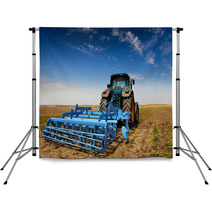 The Tractor - Modern Farm Equipment In Field Backdrops 22386214