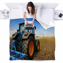 The Tractor - Modern Farm Equipment In Field Blankets 22386036