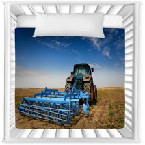 The Tractor - Modern Farm Equipment In Field Nursery Decor 22386214