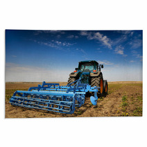 The Tractor - Modern Farm Equipment In Field Rugs 22386214