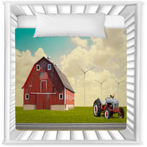 The Traditional American Red Barn In Rural Setting Nursery Decor 54747212