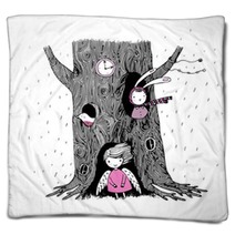 The Tree Angel Hollow Watch Bunny And Bird Blankets 114386056