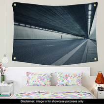 The Tunnel At Night, The Lights Formed A Line. Wall Art 61292037