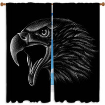 The Vector Logo Eagle For T Shirt Design Or Outwear Hunting Style Eagle Background Window Curtains 205781634