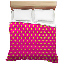 The Yellow Polka Dot With Pink Background Bedding 63866592
