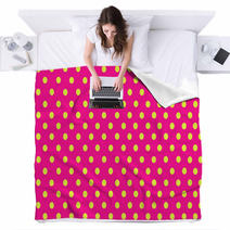 The Yellow Polka Dot With Pink Background Blankets 63866592