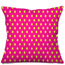 The Yellow Polka Dot With Pink Background Pillows 63866592