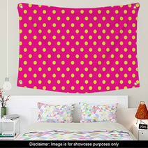 The Yellow Polka Dot With Pink Background Wall Art 63866592