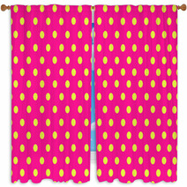 The Yellow Polka Dot With Pink Background Window Curtains 63866592