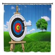 Three Arrows On An Archery Target Bath Decor 43386160