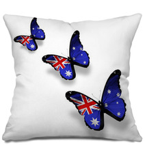 Three Australian Flag Butterflies Isolated On White Pillows 40363108