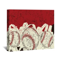 Three Baseballs Wall Art 78736943