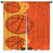 Three Basketballs Window Curtains 79324737