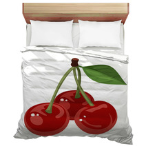 Three Cherries. Vector Illustration. Bedding 48216190