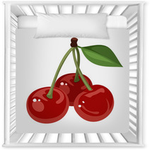 Three Cherries. Vector Illustration. Nursery Decor 48216190